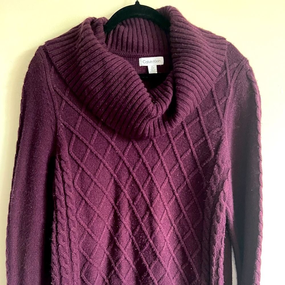 Calvin Klein Rich Burgundy Cowl Neck Sweater